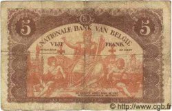 5 Francs BELGIQUE  1919 P.074b pr.TB