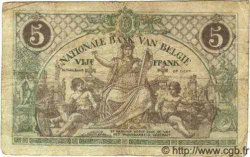 5 Francs BELGIQUE  1918 P.075b pr.TB