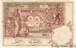 20 Francs BELGIQUE  1914 P.067 TTB+