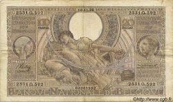 100 Francs - 20 Belgas BELGIQUE  1936 P.107 TB