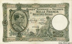 1000 Francs - 200 Belgas BELGIQUE  1942 P.110 TTB