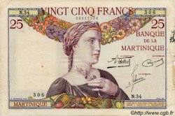 25 Francs MARTINIQUE  1938 P.12 TB