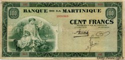 100 Francs MARTINIQUE  1942 P.19 TB