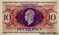 10 Francs MARTINIQUE  1943 P.23 TTB
