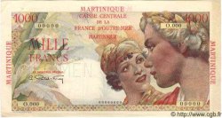 1000 Francs Union Française Spécimen MARTINIQUE  1946 P.33s SUP