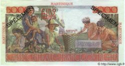 5000 Francs Schoelcher Spécimen MARTINIQUE  1952 P.34s pr.NEUF