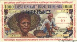 10 NF sur 1000 Francs pêcheur MARTINIQUE  1960 P.39 TTB+