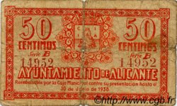 50 Centimos ESPAGNE Alicante 1937 E.078 B+