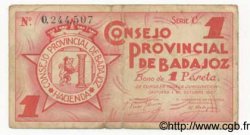 1 Peseta ESPAGNE Badajoz 1937 E.118 TB