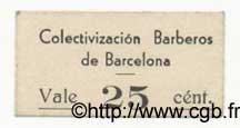 25 Centims ESPAGNE Barcelona 1936 C.78.20 SPL