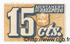 15 Centims ESPAGNE Bellpuig 1937 C.--(092) SUP