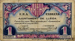 1 Pesseta ESPAGNE Lleida 1937 C.318 pr.TB