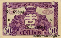 50 Centimos ESPAGNE Murcia 1937 E.522a SPL