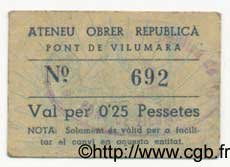 0.25 Pessetes ESPAGNE Pont De Vilumara 1936 C.466) TTB+
