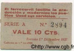 10 Centims ESPAGNE Tortosa 1937 C.619b TTB+