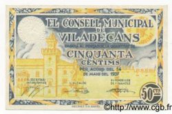 50 Centims ESPAGNE Viladecans 1937 C.651 SPL