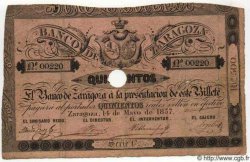 500 Reales De Vellon Annulé ESPAGNE Zaragoza 1857 PS.453b TB