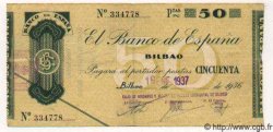 50 Pesetas ESPAGNE Bilbao 1937 PS.553i TTB+