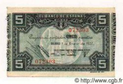 5 Pesetas ESPAGNE Bilbao 1937 PS.561(h) SUP+