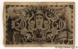 50 Pesetas ESPAGNE Santander 1936 PS.584(e) B+
