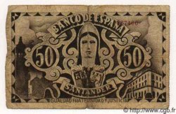 50 Pesetas ESPAGNE Santander 1936 PS.584(f) B+
