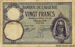 20 Francs ALGÉRIE  1920 P.078a