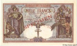 1000 Francs Spécimen ALGÉRIE  1926 P.029s pr.NEUF