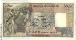 50 Nouveaux Francs Spécimen ALGÉRIE  1959 P.120s pr.NEUF