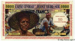 10 NF sur 1000 Francs pêcheur GUYANE  1961 P.31 pr.NEUF