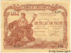 1 Dollar - 1 Piastre marron INDOCHINE FRANÇAISE Saïgon 1899 P.027 SPL