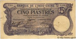 5 Piastres INDOCHINE FRANÇAISE Saïgon 1915 P.037b TTB