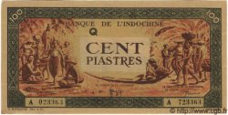 100 Piastres orange, cadre noir INDOCHINE FRANÇAISE  1945 P.073 SPL