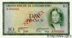 10 Francs Spécimen LUSSEMBURGO  1954 P.48s