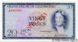 20 Francs Spécimen LUSSEMBURGO  1955 P.49s