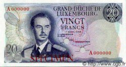 20 Francs Spécimen LUSSEMBURGO  1966 P.54s