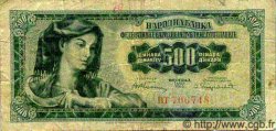 500 Dinara YOUGOSLAVIE  1955 P.070 B+ à TB