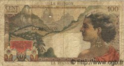 100 Francs La Bourdonnais ÎLE DE LA RÉUNION  1960 P.49 B à TB