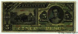 5 Pesos MEXIQUE Zacatecas 1914 PS.0475d TB