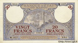 20 Francs MAROC  1931 P.18a SUP