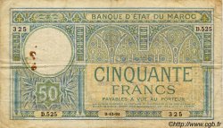 50 Francs MAROC  1931 P.19 B à TB