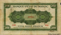 5000 Francs MAROC  1943 P.32 TB