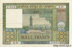 1000 Francs MAROC  1956 P.47 TTB+