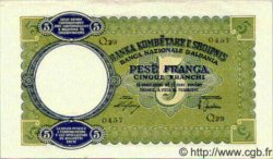 5 Franga ALBANIE  1939 P.06 SPL