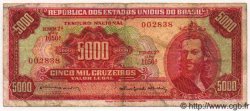 5000 Cruzeiros BRÉSIL  1964 P.182b TB