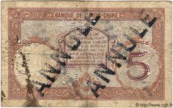 5 Francs Annulé TAHITI  1936 P.11b B