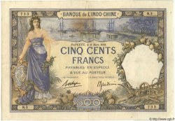 500 Francs TAHITI  1938 P.13b TB+