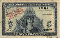 5 Francs Spécimen TAHITI  1944 P.19s pr.SUP