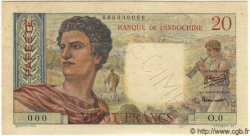 20 Francs Spécimen TAHITI  1951 P.21as SPL