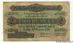 2 Rupees CEYLAN  1938 P.21b B+