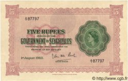 5 Rupees SEYCHELLES  1960 P.11b SPL